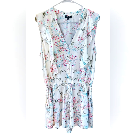 Lily Rose Ruffled Button Front Romper - Picture 2 of 9